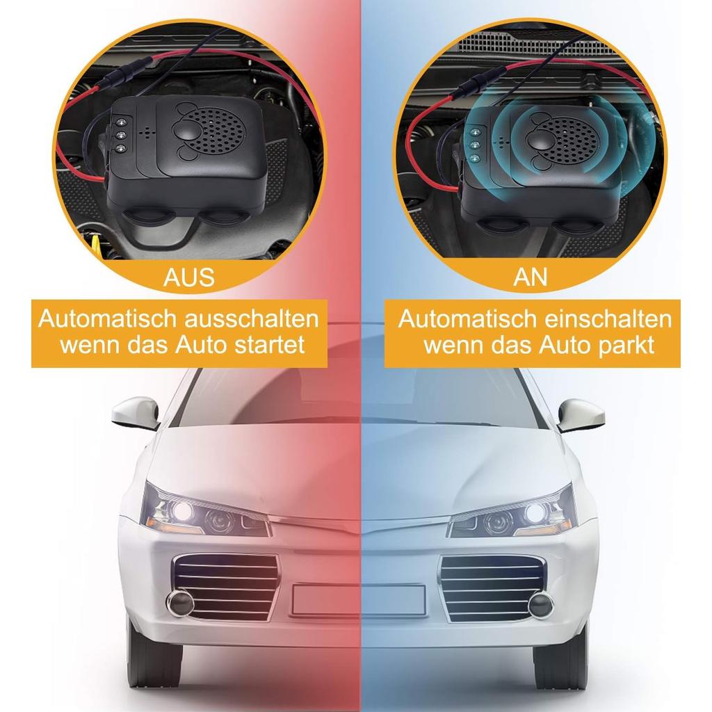 Mårskremmer, Effektiv mårskremmer bil med ultralyd og LED-blitslysfunksjon, USB- eller batteridrevet, Egnet for lastebiler, hjem osv.