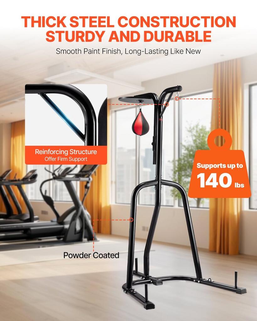 2 In 1 Heavy Duty Punching Bag Frame Boxing Punching Fitness Stand Steel