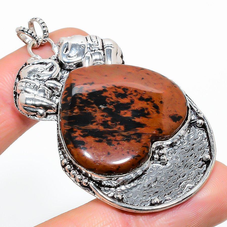 

Mahogany Obsidian Gemstone Handmade Ethnic Jewelry Pendant 2.56 VR-1740