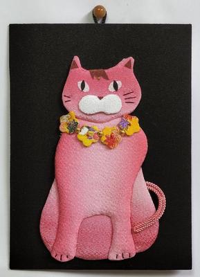 Pink Collar My Beloved Cat Chirimen Craft Kit Cat, Tapestry,
