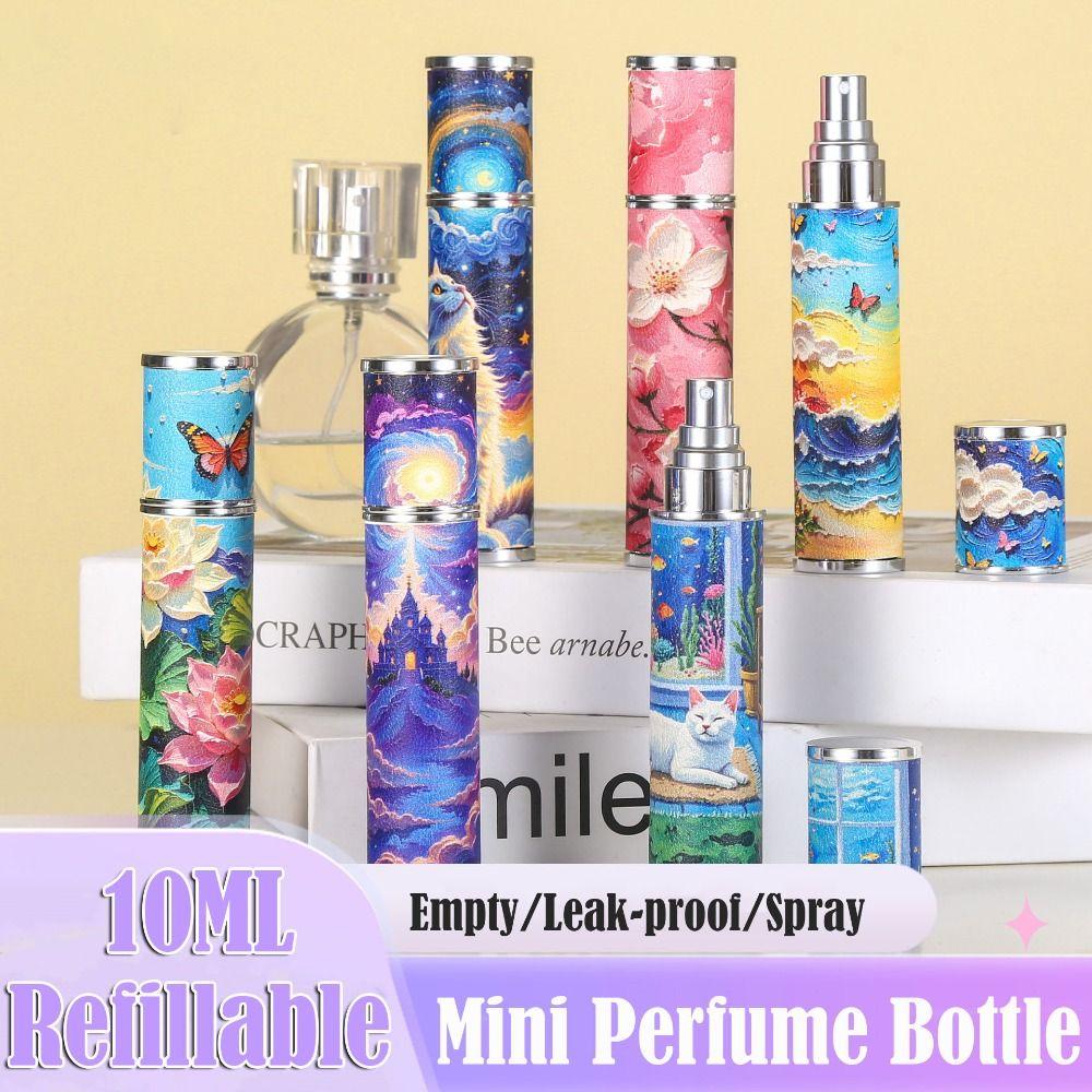 Refillable Mini Perfume Bottle PU Leather Perfume Atomizer Bottle  for Travel Cosmetic Dispenser