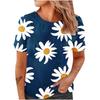 Daisy Graphic Flower 3D Print T-Shirts Women Summer Casual O-Neck Short Sleeve T Shirt Harajuku Y2k Tees Tops Female Clothing