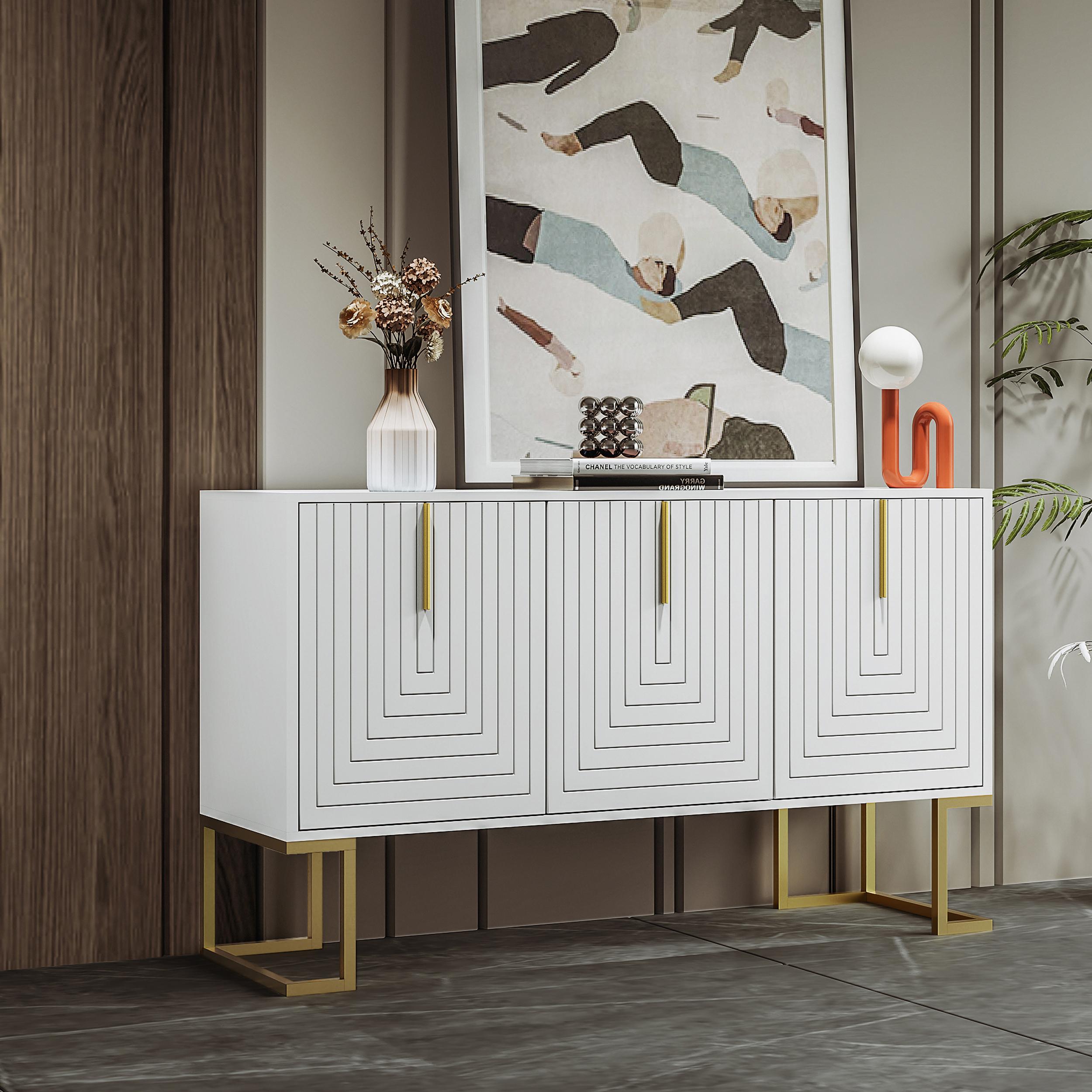 Modern 3-Door Sideboard with Adjustable Shelves