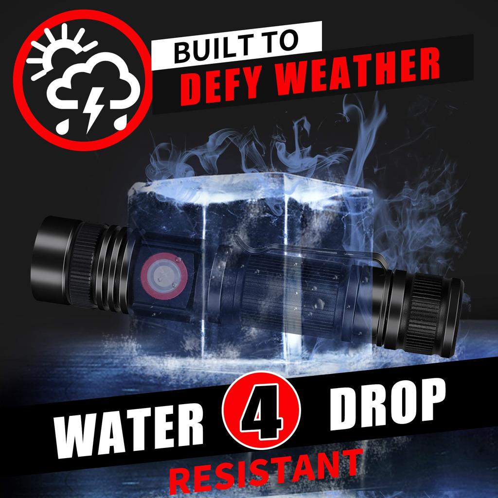 DARKBEAM LED Rechargeable 1000 Compact and Bright Pocket Handheld Flashlight for and with Flashlight, USB, Lumens, Flashlight, Zoomable, Waterproof,