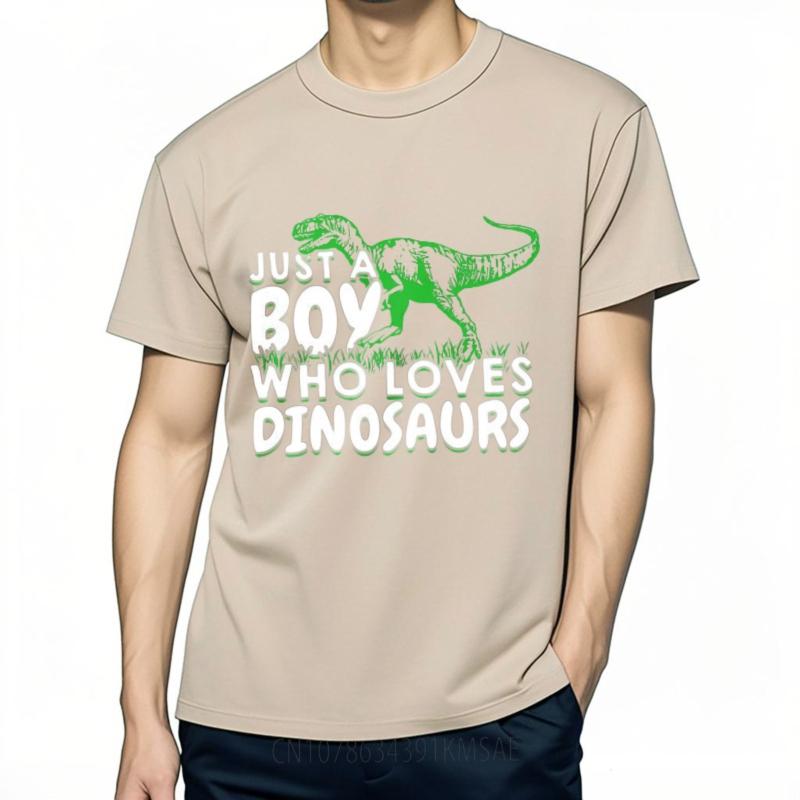 Soft Teeshirts Unisex Short Sleeve Tshirt Vintage Just A Boy Who Loves Dinosaurs Cool Unisex Teeshirt Relaxed Fit Tshirt