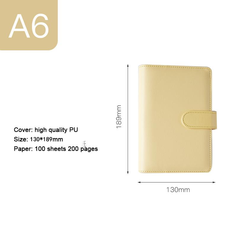 (Bezpłatne grawerowanie logo) Notatnik studencki A5/A6 w jednolitym kolorze, z klamrą magnetyczną, zawiera metalowy segregator, pamiętnik, notatnik, podręcznik