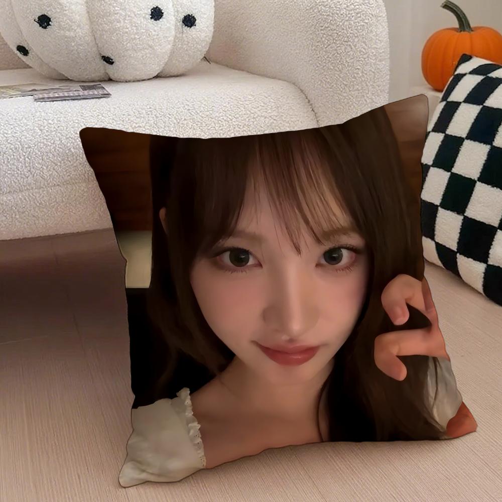 Korean KKim Ji Wons Beautiful Girl Cushion Cover Throw Pillow Cover Hidden Button Durable Polyester Chair Cushion