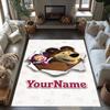 Masha Bear Personalized Name Floor Mat Design for Dining Room Living Rooms Decorate room Study room Anti-slip Rug Office home decor