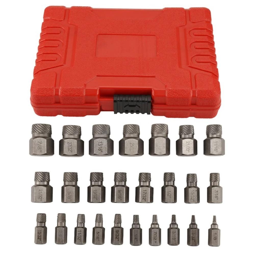 25Pcs Multi-Spline Bolt Extractor Set Double Head Screw Remover Set  Remover Power Tools