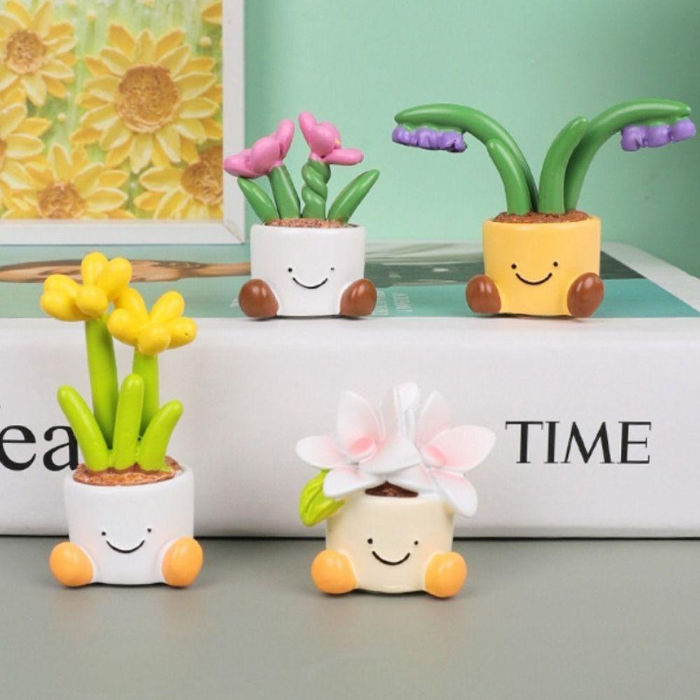 Flower Pot Car Ornaments Ornaments Flower Pot Car Decoration Car Dashboard Figure Center Console