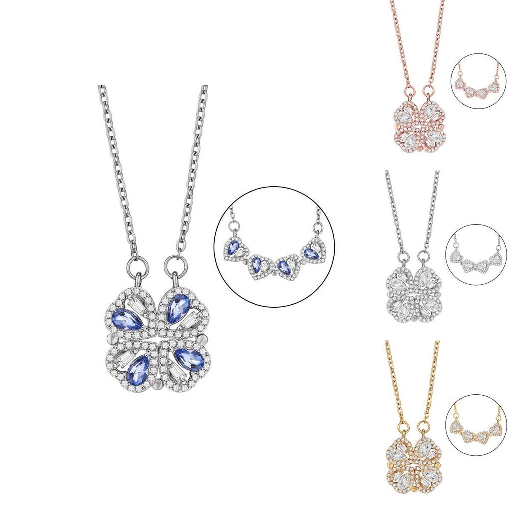 Elegant Four Leaf Clover Necklace For Women In Beautiful Rose Gold And Platinum Color Options