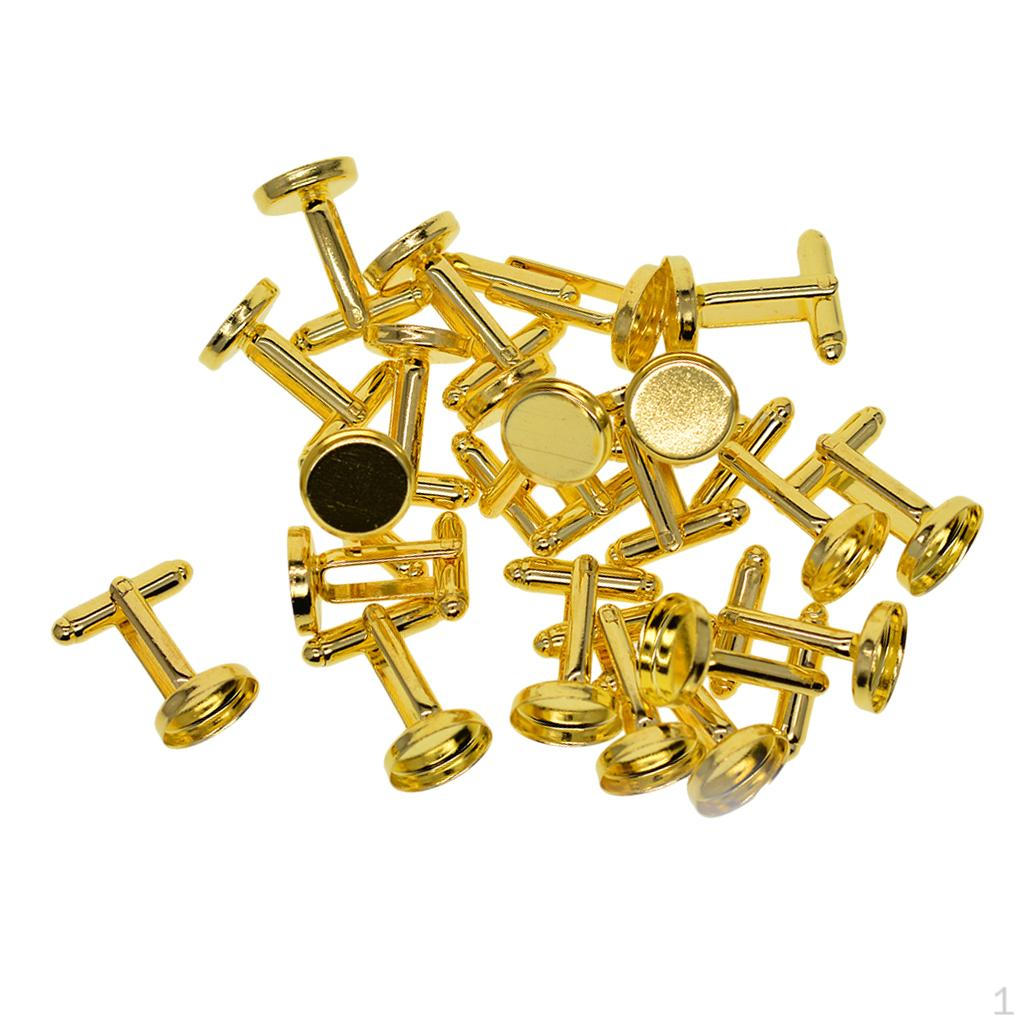 

20 пустых комплектов, базовая подушечка, 12 мм, безель с кабошоном, запонки Golden