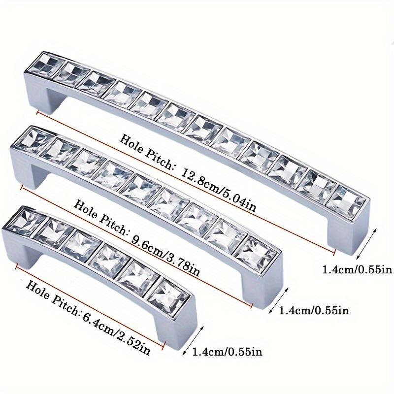 4 bucăți mânere pentru dulapuri, trăgări de sertare pentru dulap, trăgătoare de mobilă în argintiu, pentru dulapuri, dulapuri, comode, sertare, cu șuruburi, trei dimensiuni