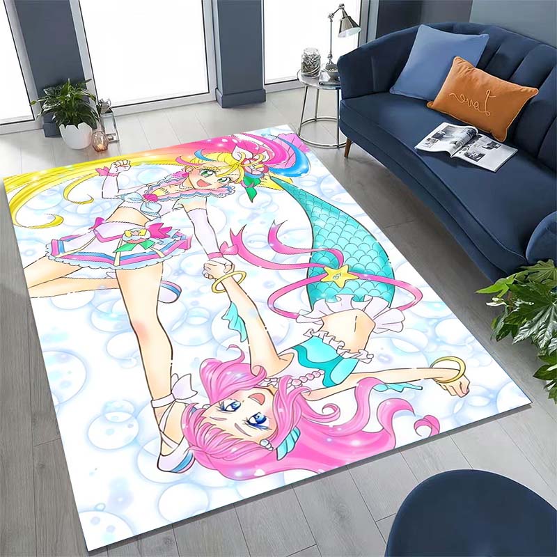 Cute Cartoon Pretty Cure Pattern Rug, Large Area Non-slip Washable Rug,, Suitable for Bedroom Home Decoration.666