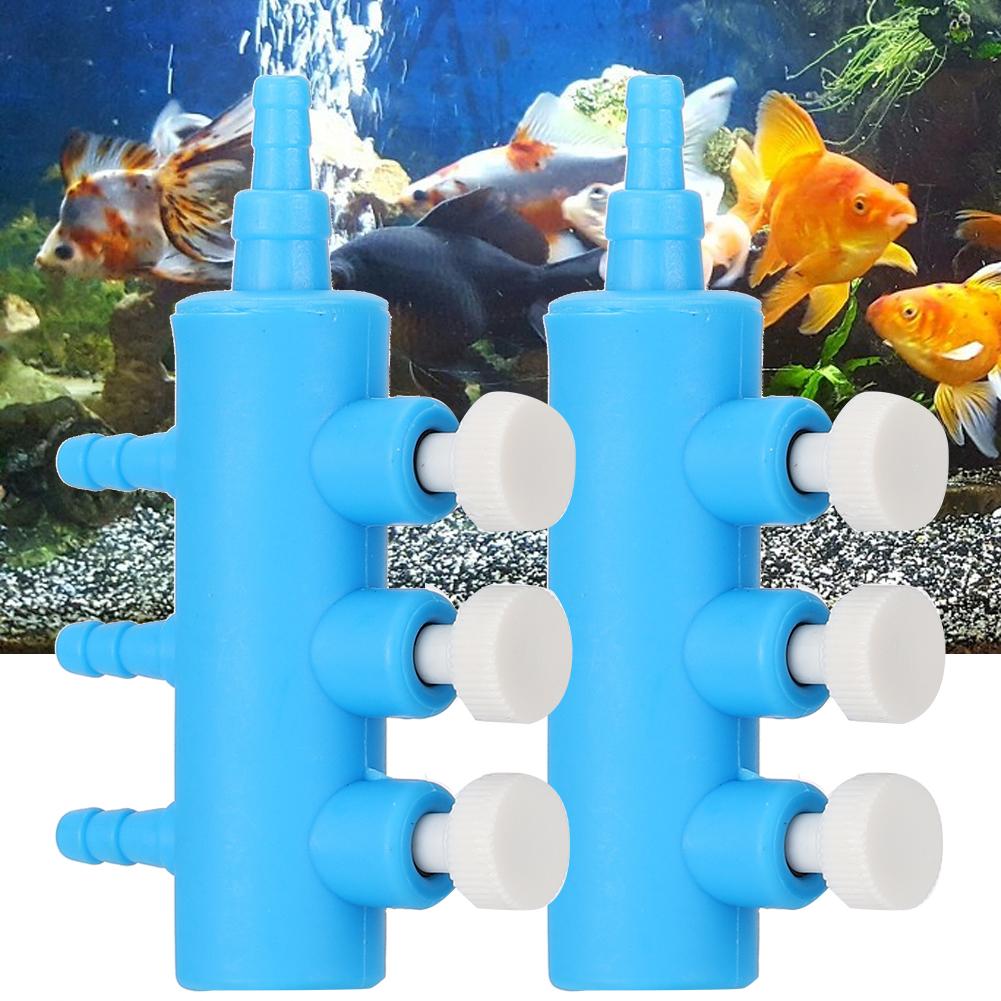 2pcs Fish Tank Air Splitter Air Pipe Distributor Aquarium Oxygen Pump Adapter Accessory3 Way