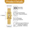 Rectangular Simple Stainless Daily Life Roman Quartz Classic Gift for Gold B Women's Watch, Steel, Stylish, Waterproof, Waterproof, Numerals,