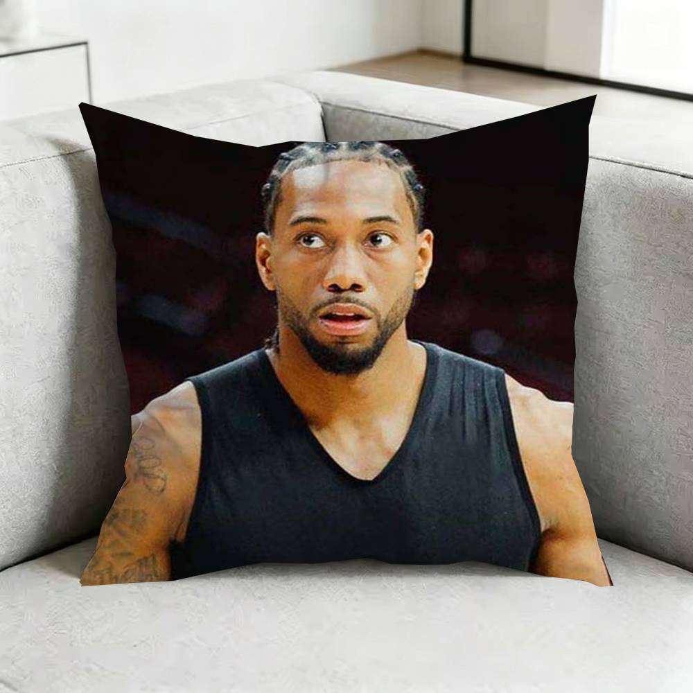 Kawhi LLeonard BBasketball Square DoubleSided printed Pillow Case Bedroom Bedside Pillow Sofa Cushion Cover Gift