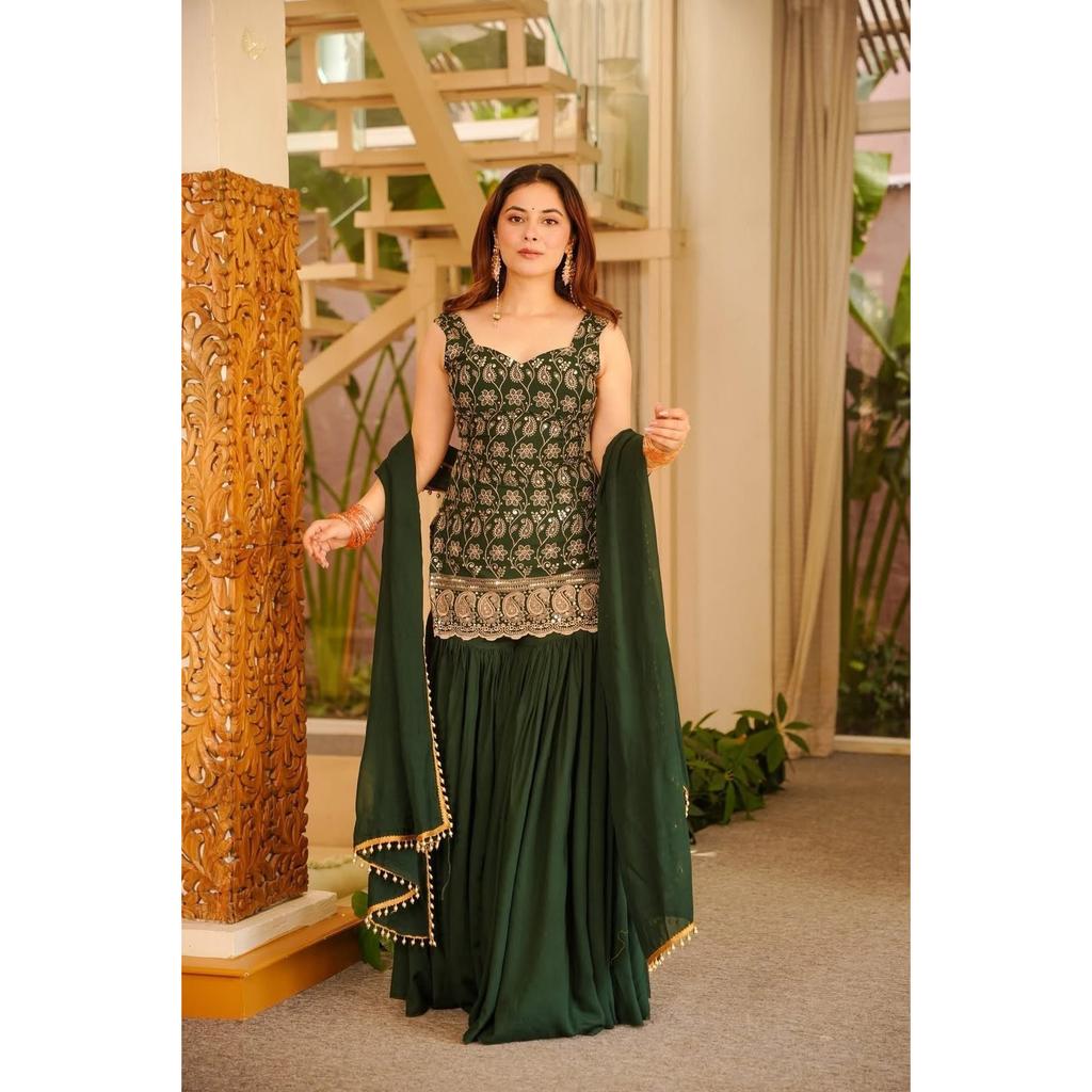 Beautiful Party Wear Pakistani Palazzo Suit Indian Bollywood Salwar Kameez Dress