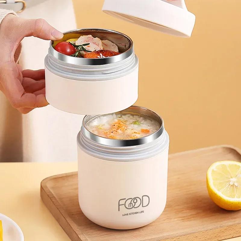 Portable Thermal Porridge Cup Insulation Lunch Box Bento Box With Insulation Bag Food Warmer Thermos Soup Cup For School Outdoor