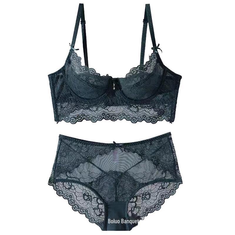 Set Sutiene Sexy cu Dantelă pentru Femei: Mărimi mari cu susținere pentru sâni mari, îmbunătățind silueta, design subțire și confortabil.