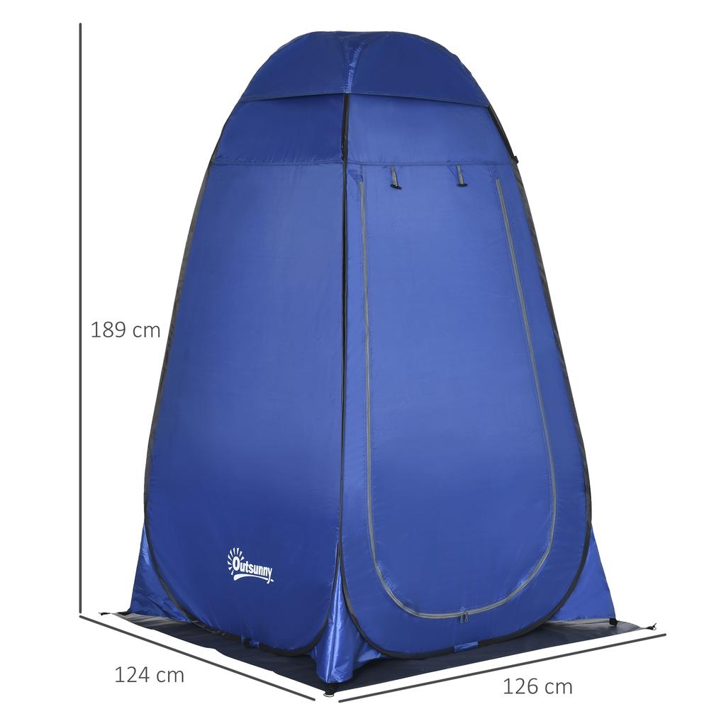 Pop-Up Shower Tent Toilet Tent Camping Changing Tent with Carry Bag Mobile Outdoor Toilet Changing Cabin Storage Tent Dark Blue 126 X 124 X 189 Cm