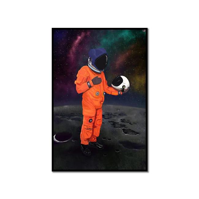 Astronaut Galaxies Wall Art Poster Moon Earth Cyberpunk Sci Fi Mural Modern Home Decor Canvas Picture Print Living Room Decorate