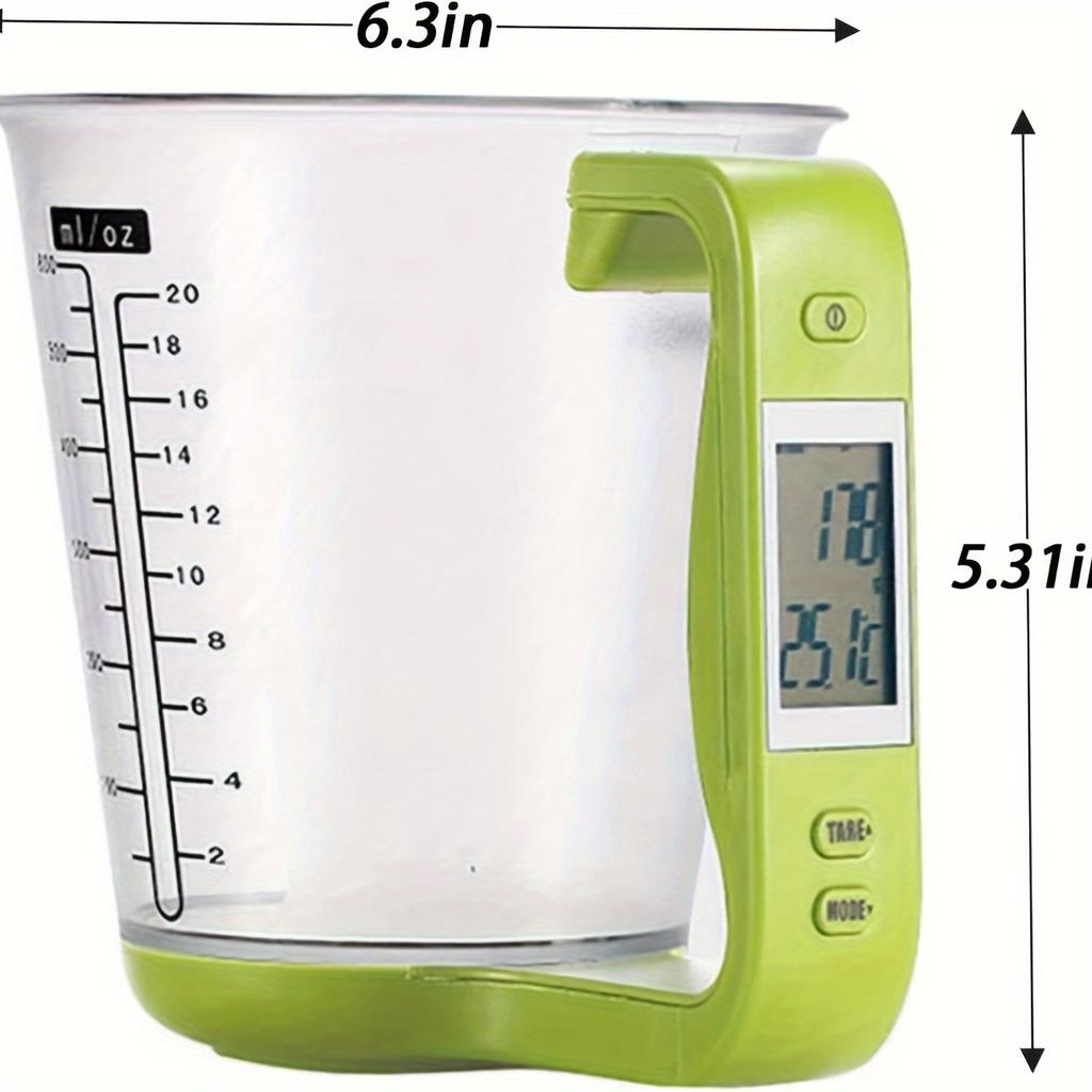Digitale Küchenmessbecherwaage Messbecher Multifunktions-Messkrug Küchenwaage Temperatur Volumenbecher mit abnehmbarem LCD-Display Schwarz
