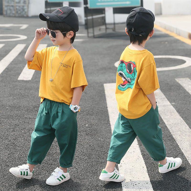 

Summer Boys Suits Children s Clothing Two-piece Suit Children s Korean Style Handsome Casual Short-sleeved 160