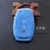 ZAD Silicone Flip Car Key Case Cover Protector Holder For Ssangyong 2015 2016 Tivoli Rexton Korando C 3 Button FOB Key