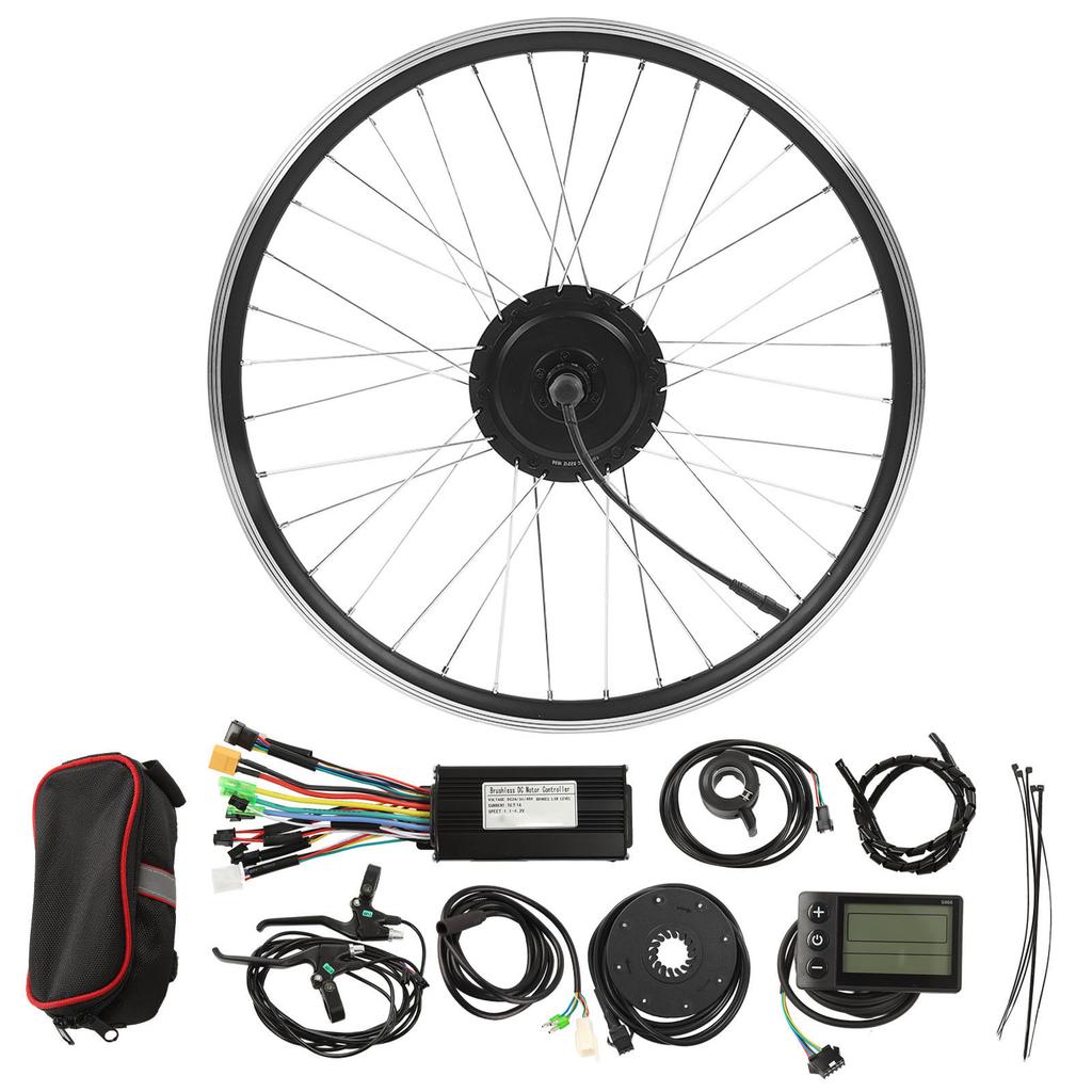 26 Inch 500W Electric Bike Hub Motor Kit Front Drive Gear Motor And LCD Display Panel Kit For Electric Bicycles 48V