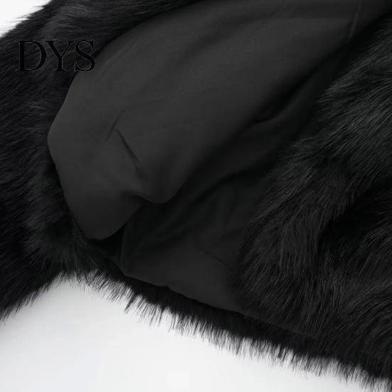 Individual Style Coat Auutmn Winter Lady Cardigan Faux Fur Thickened Plush Turn-down Jacket Collar Pure Color Long Sleeves Solid Women