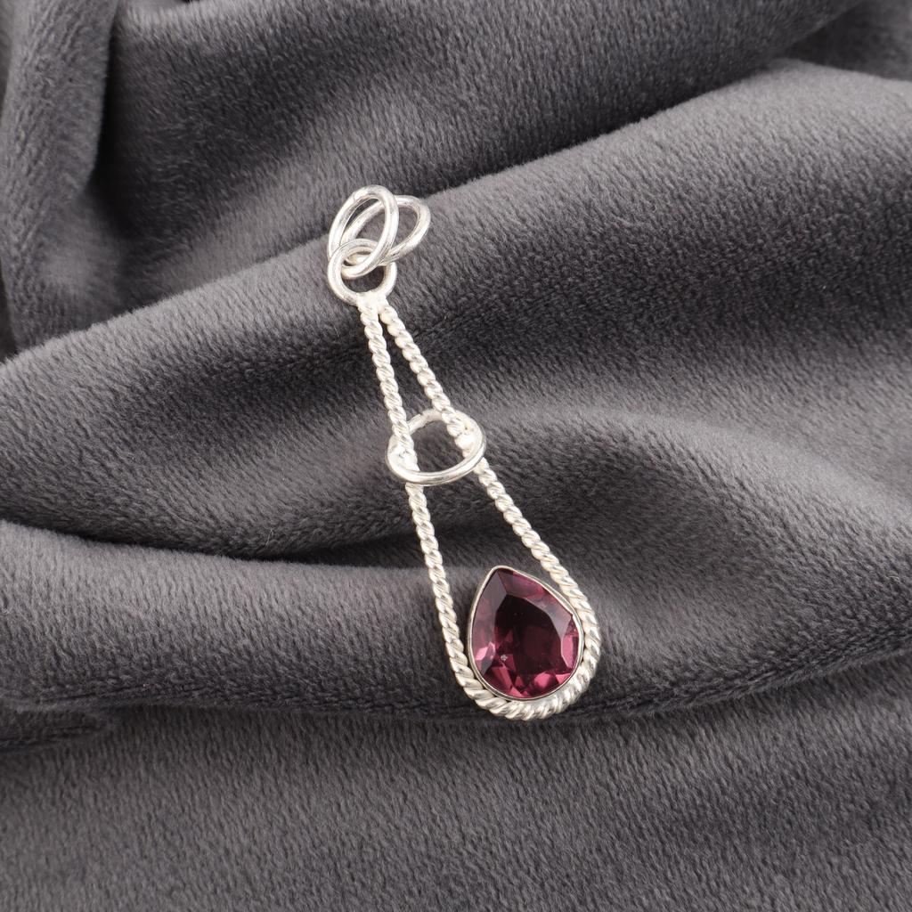 Rhodonite Pendant Gemstone Jewelry, 925 Solid Sterling Silver Handmade Pendant, Latest Design Jewelry