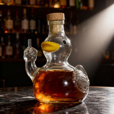 250ml Enten-Whisky-Dekanter Mittelfinger Ente Whisky Weinflasche Glas Statue Dekanter Likörbehälter Heimdekoration