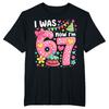 Ich war 6, jetzt bin ich 7 Geburtstag Heiß verkaufendes Bedrucktes Kinder Kurzarm Freizeit Rundhals Oberteil Sommer Polyester Stoff T-Shirt