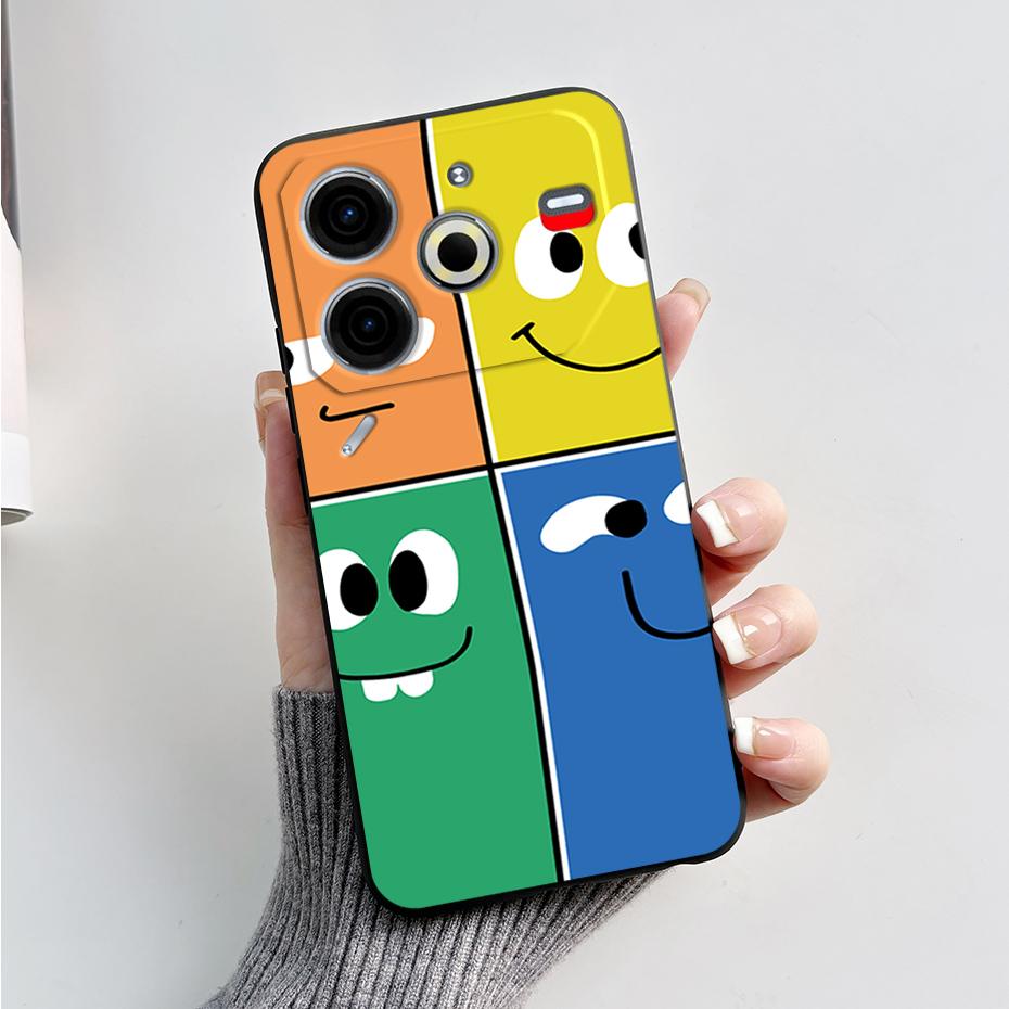 6.78" For Tecno Pova 6 Neo Case Pova6 Neo Back Cover Stylish Pattern Black Silicone Soft Phone Cases For Tecno Pova 6 Neo Fundas