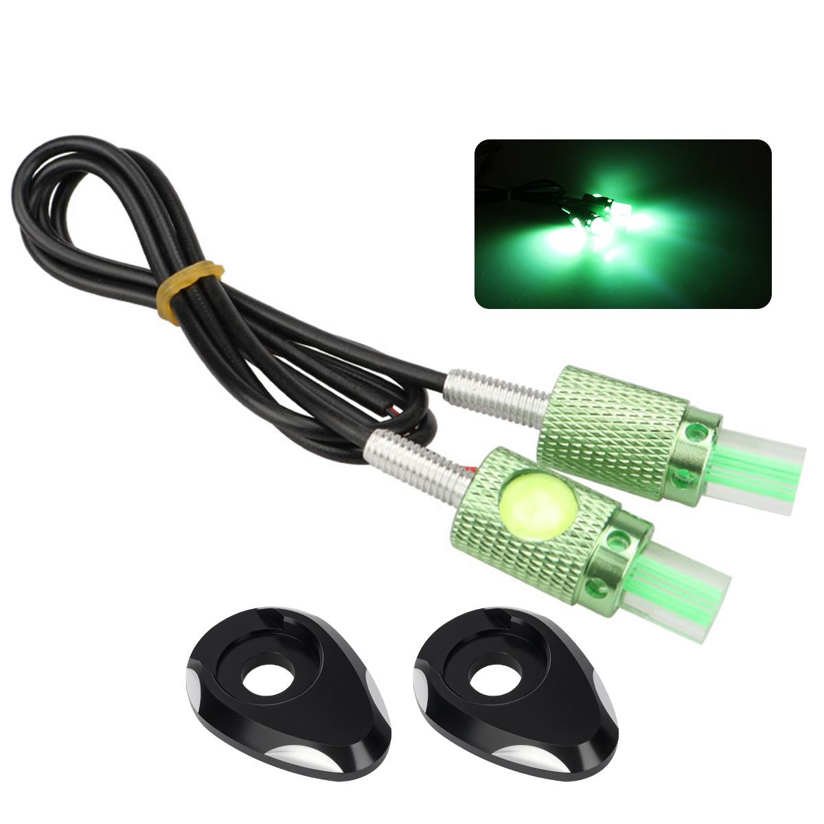 

2PCS Motorcycle LED Warning Flash Light Turn Signal Indicator Rear Tail Lamp Driving Light with Aluminum Alloy Gasket for Motor