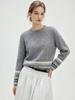 Women's Ethnic Style Color Block Jacquard Wool Sweater - Retro Flannel, Round Neck, Loose Fit, Autumn/Winter Warmth.