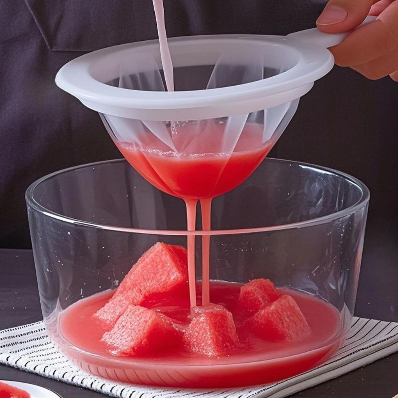 [Durable Strainer] Durable ABS Reusable Fine Mesh Strainer with Handle | Ergonomic Handle for Juices, Sauces, and Teas - Ideal for Kitchen Use