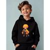 Japanese-Style Cute Prints! Yellow-Haired Swordsman Children's Black Hoodie