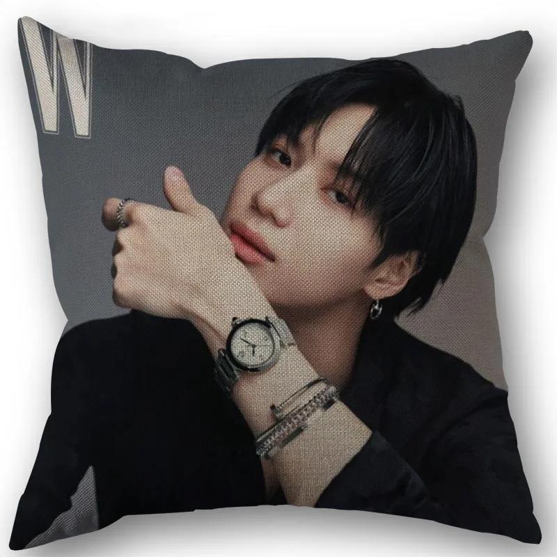 Taemin Kpop Star Pillowcase High Quality Home Textile Cotton Linen Fabric 45x45cm One Side Decoration Pillow Cover New 0519