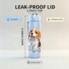 1 Pezzo Cucciolo di Beagle Ritratto con Schizzi d'Acqua 750ml Plastica Colorata Borraccia Sportiva Tappo Flip-Top Anti-Perdita Adatta per Sport Ufficio Uso Domestico