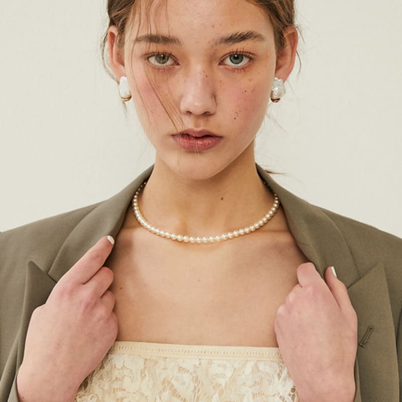 VINTAGE HOLLYWOOD Classic Pearl Necklace_VH25NNNE100V