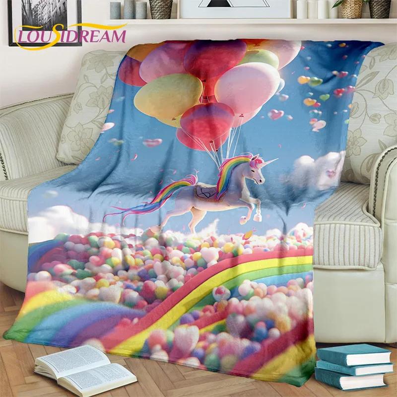 3D Cartoon Cute Unicorn Girl Birthday Gift Blanket,Soft Throw Blanket for Home Bedroom Bed Sofa Picnic Travel Cover Blanket Kids