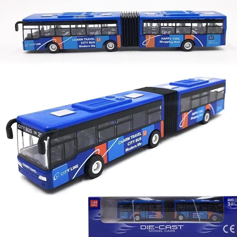 1/64 Diecast Alloy City Bus Pull Back Cars Kinderspielzeugauto Trägheitsfahrzeugmodell Spielzeug Lernspielzeug für Kinder Geschenk Jungen Spielzeug