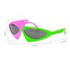 Vintage Green Red Glasses  Fashion Women Men Fancy Party Festival Sunglasses Hip Hop Unique Y2K Roy Purdy Funny Shades UV400