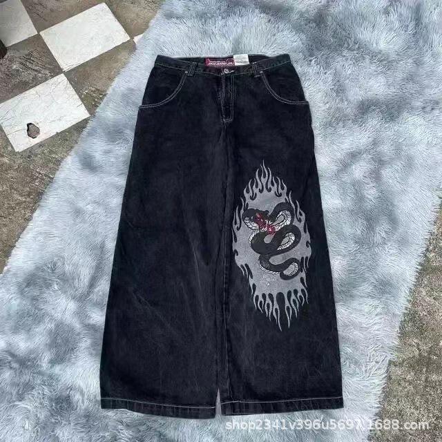 2024 Spring/Autumn Retro Y2K Embroidered American Hip-Hop Men's Jeans