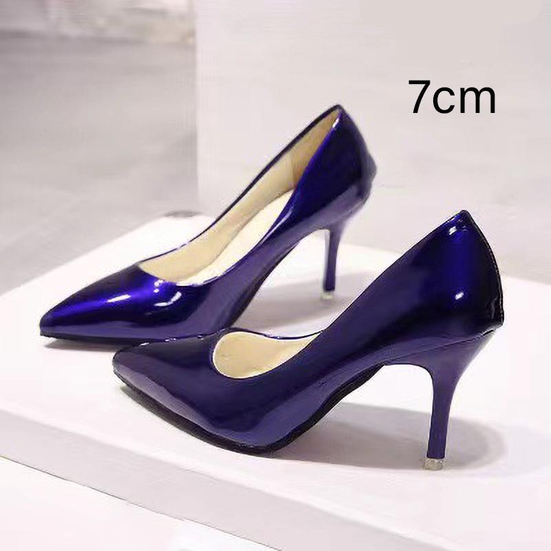 Scarpe décolleté da donna con tacco alto Moda Pelle verniciata Punta stretta Tacco sottile Scarpa da sposa Sexy