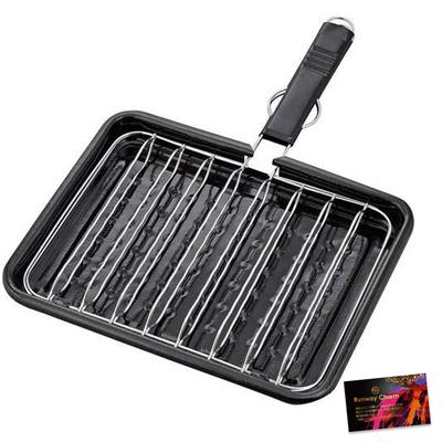 Fish Grilling Frying for Delicious Cast for Gas Stoves and Direct Flames Includes RC Pan, Pan, Grilling, Non-stick Coating, Iron, Only, Sticker.