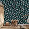 Turquoise Feathers Wallpaper for the Background of the Living Room and Bedroom 50x1000
