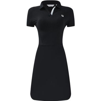 FILA Logo Solid Color Splicing UV Resistant Breathable Golf Polo Dress Women Dresses Legendary-Blue A11W325301F-NV